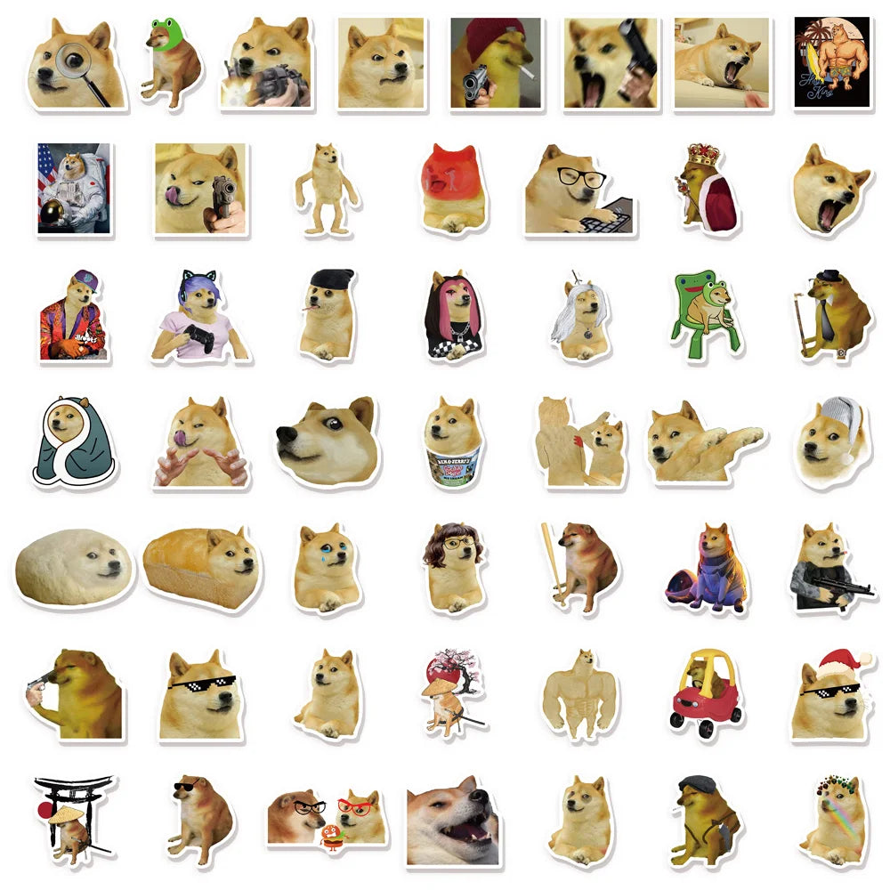 50PCS Creative Worries Dog Fun Dog Series Stickers DIY Luggage Skateboarding Laptop Waterproof Stickers