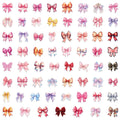 62/124PCS Transparent Bow Personalized Creative Graffiti Stickers for Luggage Water Cups Scooter Stationary Stickers
