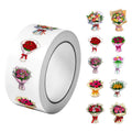 1Roll(500Pcs) Pretty Flowers Gifts Stickers 2.5cm/1.0'' 10 Designs Decals Diy Adorn Gifts Suitable for Various Gifts Home Decor