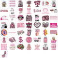 50/100PCS Cartoon Pink Coin Graffiti Stickers Decor Guitar Notebook Luggage DIY Waterproof Stationery Pen Holder Stickers