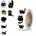 500PCS Black Cat  Roll Stickers Luggage Collage Community Phone Coffee Laptop Gift For Waterproof Art Home Decoration Sticker