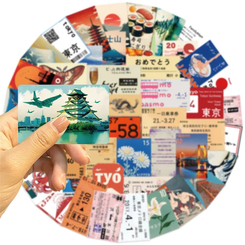 10/30/50PCS Cartoon Japan Spots PVC Sticky Sticker Aesthetic DIY Children's Decoration Scrapbooking School Supplies