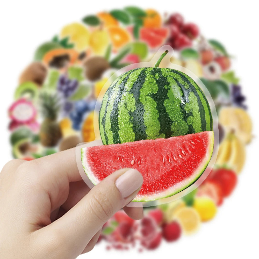 50pcs Fruit Stickers Blueberry Transparent PET Stickers DIY For Scrapbook, Journaling, Laptop, Bumper, Skateboard, Water Bottles