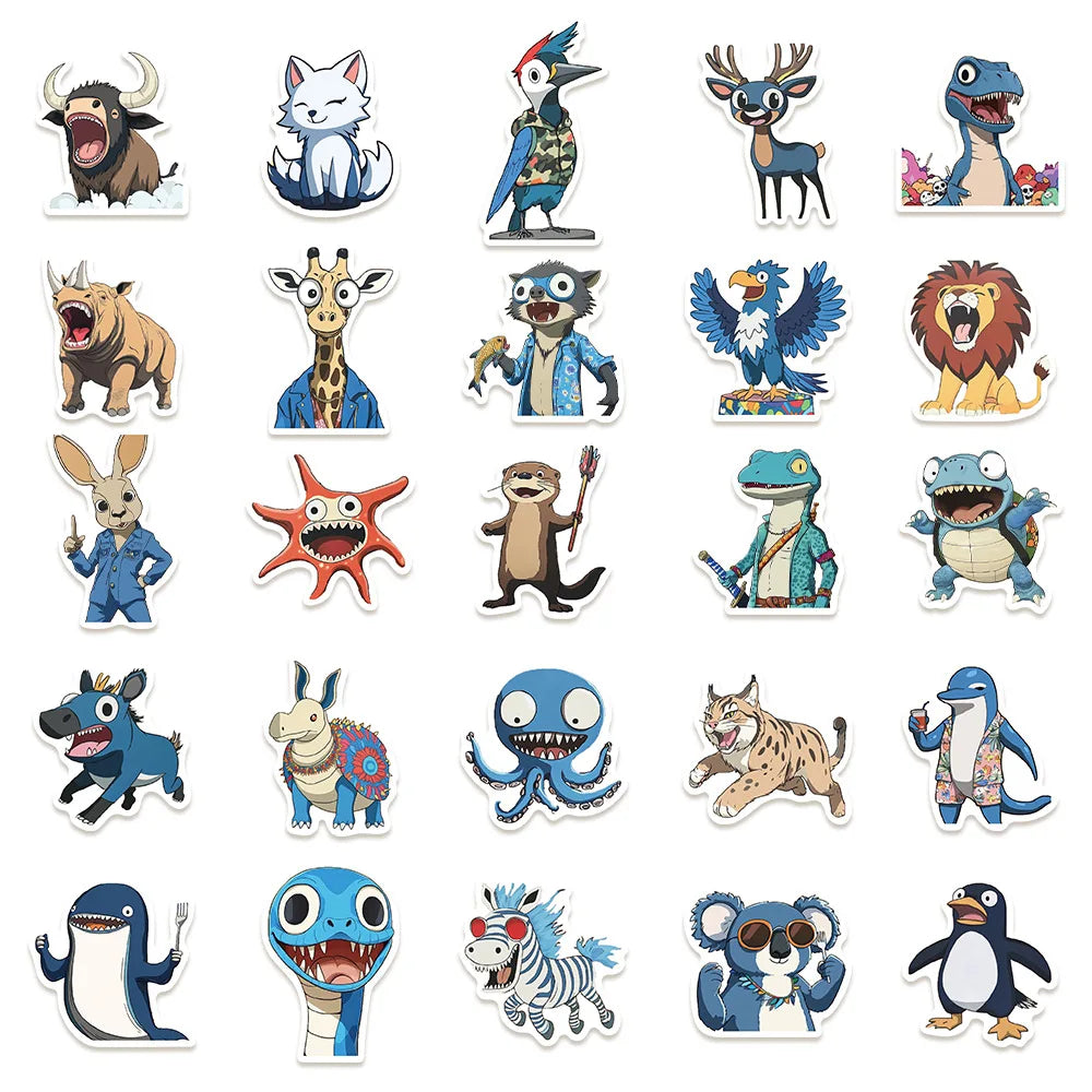 50/100PCS Cartoon Cute Animal Personalized Illustration Graffiti Stickers Decoration Storage Box Luggage Notebook Stickers