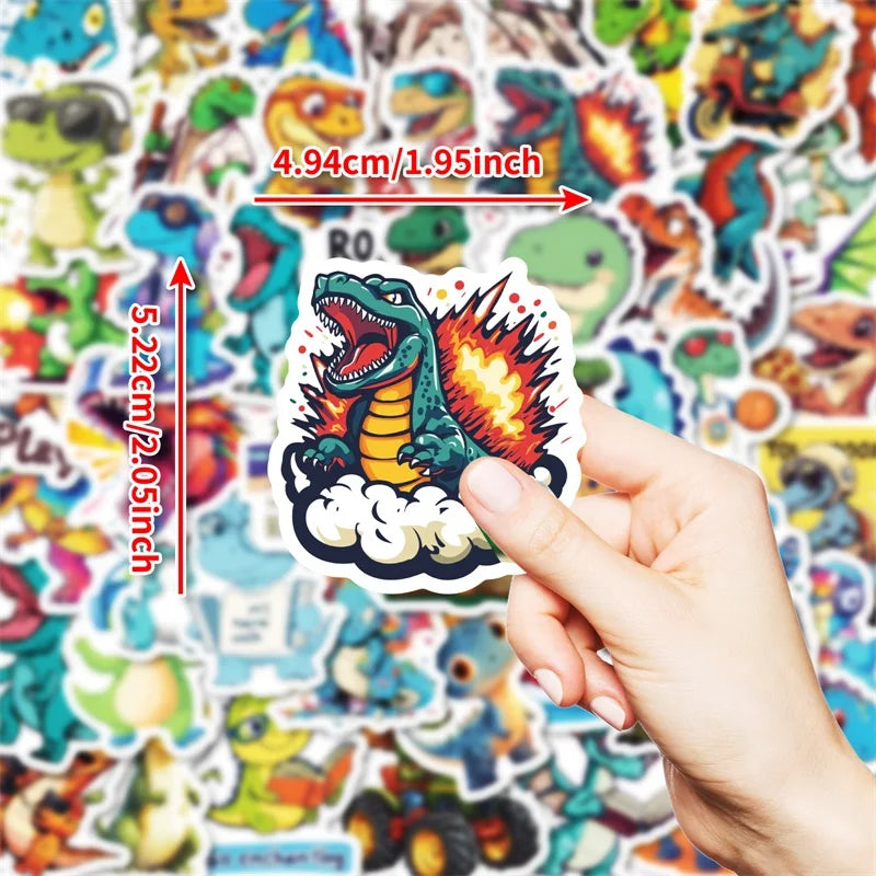 10/30/50PCS Kawaii Fashion Dinosaur Sticky PVC Sticker Aesthetic Stationery DIY Decoration Scrapbooking School Supplies for Kids