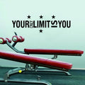 Breakthrough Self Wall Decal - "Your Only Limit is You" Motivational Quote Sticker - Large 11"x36" Black & Inspirational PVC Rem