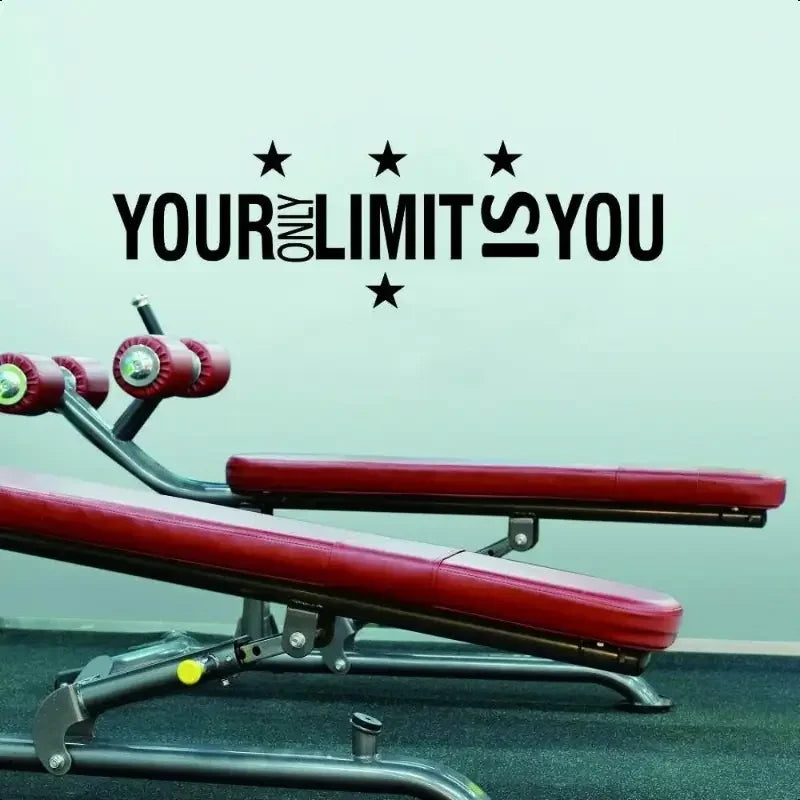 Breakthrough Self Wall Decal - "Your Only Limit is You" Motivational Quote Sticker - Large 11"x36" Black & Inspirational PVC Rem