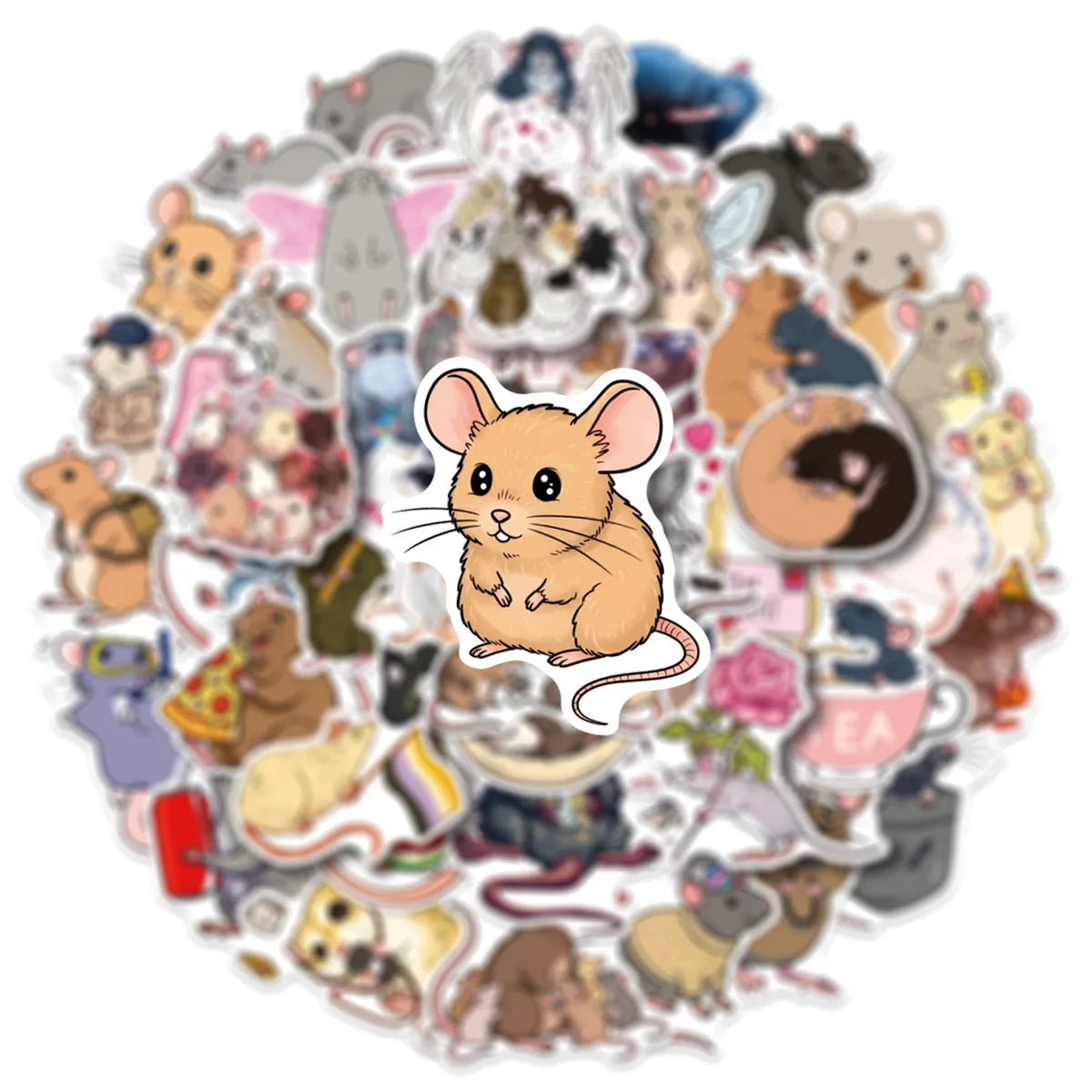 50/100PCS Cartoon Mouse Graffiti Stickers Waterproof Luggage Notebook Skateboard Water Cup Waterproof Stickers