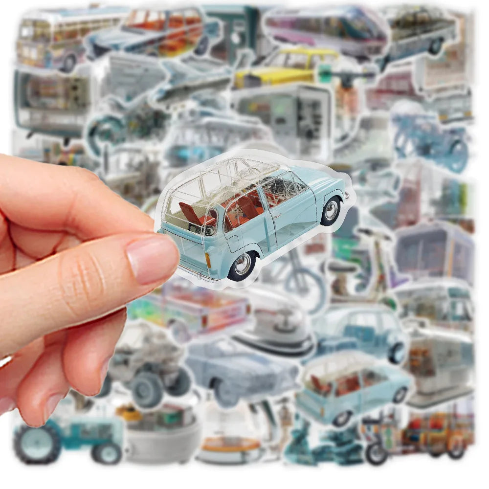 50/100PCS Future Technology Machinery Stickers Luggage Computer Decoration Stickers Cartoon Graffiti Stationery Stickers