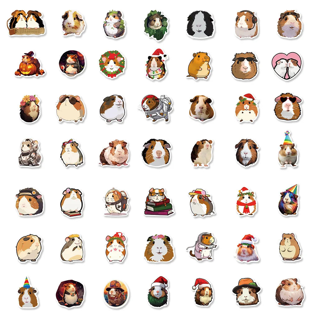 50PCS Guinea Pig Sticker Streetwear Art Picture Cafe Phone DIY Phone Graffiti Harajuku Scrapbooking Graffiti Community Dormitory