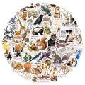 50PCS Medieval Animal Quotes Fun Stickers DIY Handmade Album Fixed Phone Laptop Stickers Toy