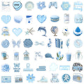 50/100 Pcs Ins Style Light Blue Theme Stickers DIY for Scrapbook Helmet Car Window Diary Guitar Waterproof Decals