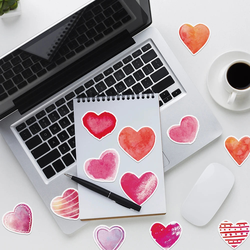 50PCS Cartoon Love Graffiti Stickers, Computer Luggage Waterproof Decoration Stickers, DIY Stickers