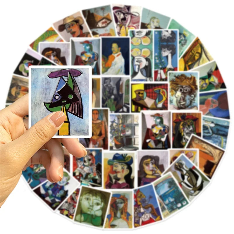 10/30/50PCS Vintage Abstract Paint PVC Sticky Sticker Aesthetic Stationery DIY Decoration Scrapbooking School Supplies for Kids