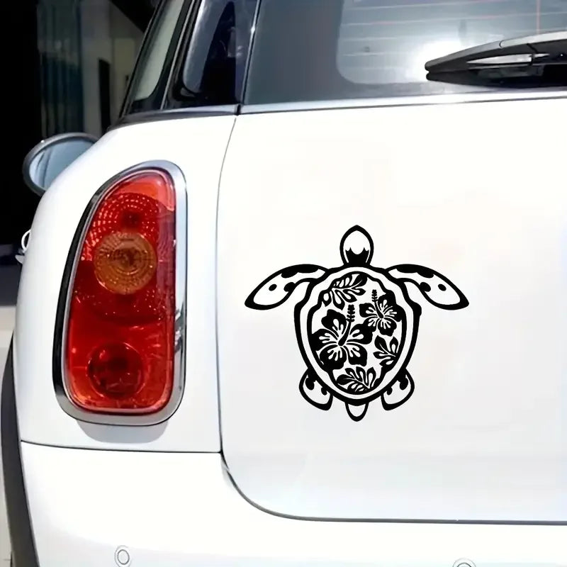 1pc Creative Sea Turtle Car Sticker Vinyl Decals Self-adhesive Black And White Available