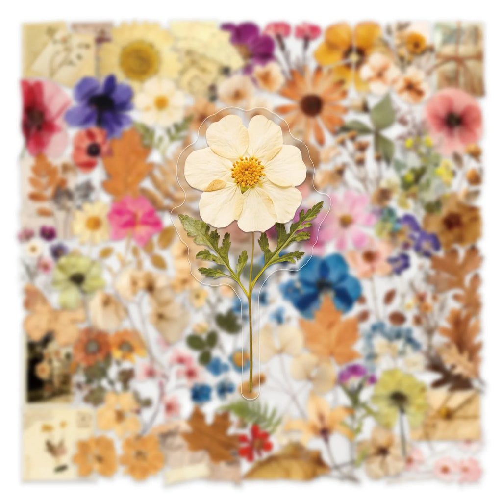 50/100PCS Plant and Flower PET Stickers Decorative Landscape Stickers DIY Stationery Refrigerator Flower Stickers
