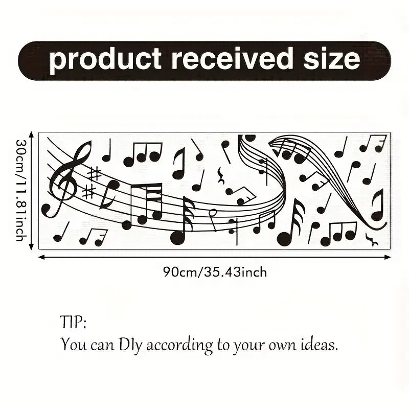 Wonderful And Romantic Music Notes Wall Stickers Made of Self-Adhesive Vinyl, Suitable for Decorating Bedrooms, Living Rooms, Ca