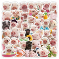 50PCS Cute Realistic Pig Stickers Children Student Stationery Notebook Window Car Waterproof Decorative Art Sticker