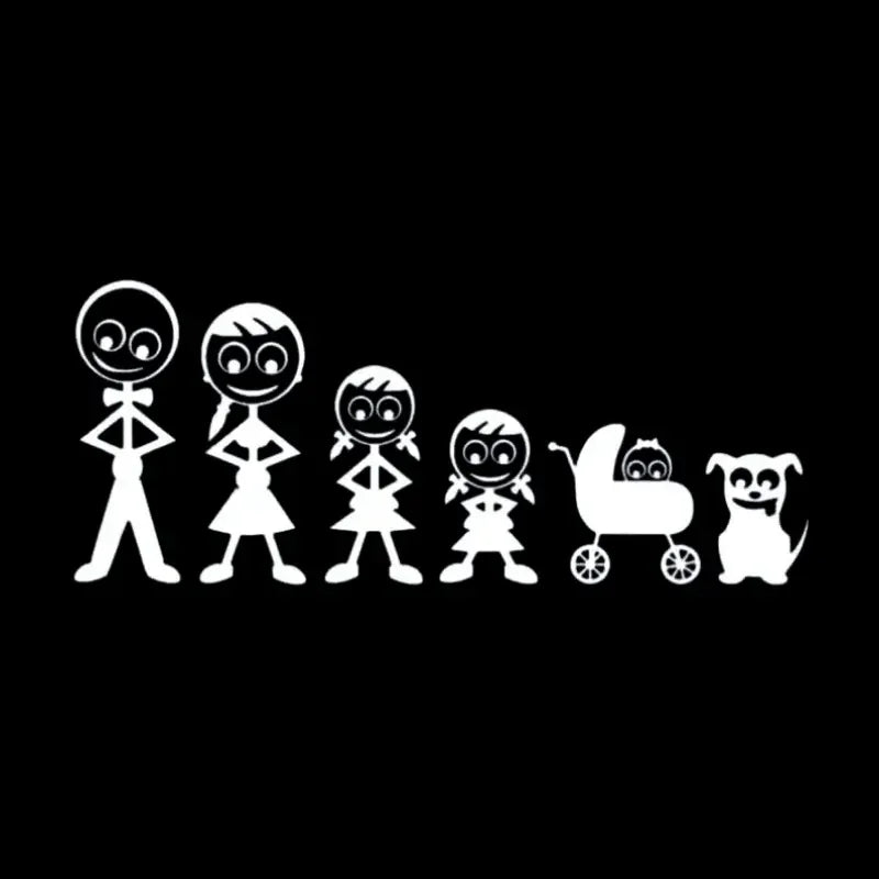 Funny Family Die Cut Vinyl Decals Sticker, Small Family Decal Bumper Car Window Baby