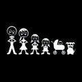 Funny Family Die Cut Vinyl Decals Sticker, Small Family Decal Bumper Car Window Baby