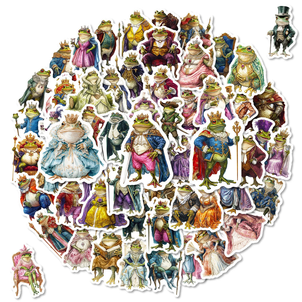 56PCS Fantasy Frog Aristocrat Stickers Kids Reward Stationery Decals DIY Fun Notebook Fridge Suitcase Waterproof Sticker