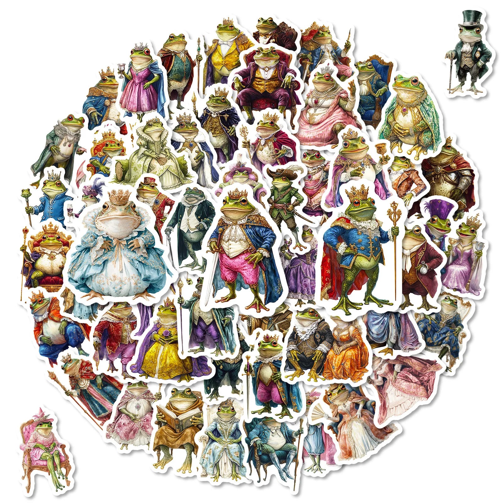 56PCS Fantasy Frog Aristocrat Stickers Kids Reward Stationery Decals DIY Fun Notebook Fridge Suitcase Waterproof Sticker