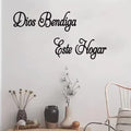 2D Spanish Blessing Wall Decals "Dios Bendiga Este Hogar" | Self-Adhesive Plastic Wall Sticker, Contemporary Style