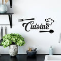 1pc Art Deco French Culinary Wall Decal - Polyvinyl Chloride Self-Adhesive Irregular Shape Detachable Kitchen Cuisine Lettering