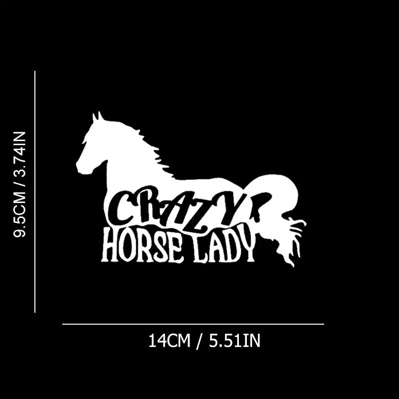 CRAZY HORSE LADY Design Car Sticker For Laptop, Truck, Phone, Motorcycle, SUV, Window, Wall, Fishing Boat, Skateboard Decals, Ca