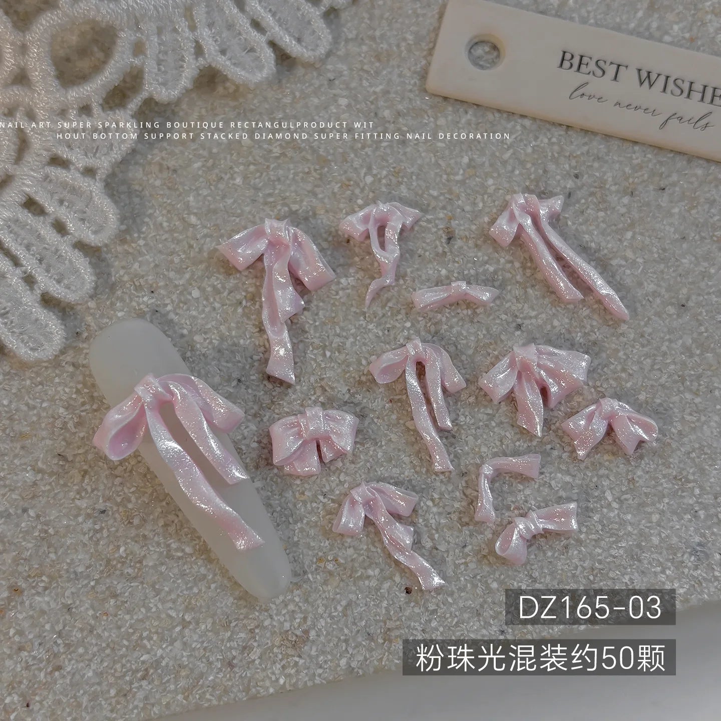 20pc Cute Pearlescent Soft Carving Ribbon Bow Nail Charms 2-21mm Mix Kawaii Bowknot Nail Rhinestones 3D Resin Manicure Accessory
