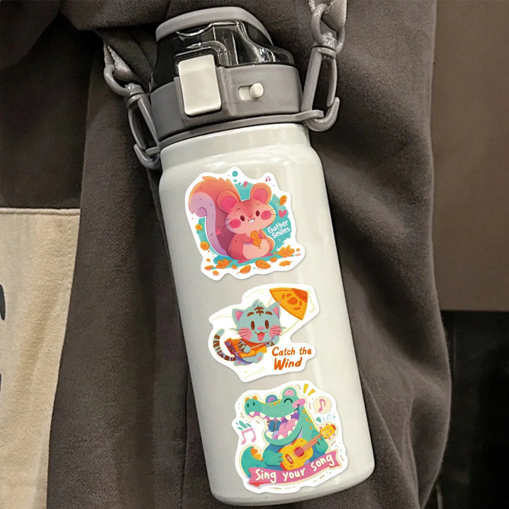 50PCS Dopamine Cartoon Animal Series Reward Creative Decorative Stickers DIY Phone Case Luggage Tablet Decorative Stickers