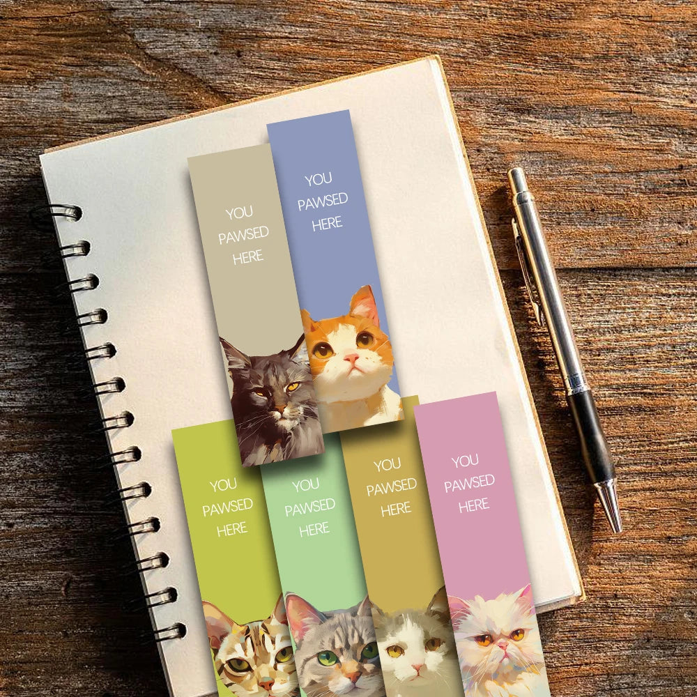 30PCS Cat Bookmark DIY Waterproof Landscape Butterfly Bottle Skateboard Streetwear Luggage Handmade Aesthetic Decals﻿ Bookmarks