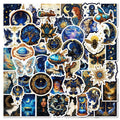10/30/50PCS Kawaii Blue Starry Sky Sticky PVC Sticker Aesthetic Stationery DIY Decoration Scrapbooking School Supplies for Kids