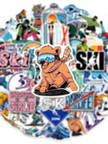50/100 Pcs Ski Cartoon Sports Theme Colorful Stickers for Phone Suitcase File Holder Diary Stationery Box Removable Decals