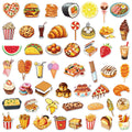 50/100PCS Cartoon Food Beverage Snack Graffiti Stickers Notebook Scooter Stationery Decoration Waterproof Stickers