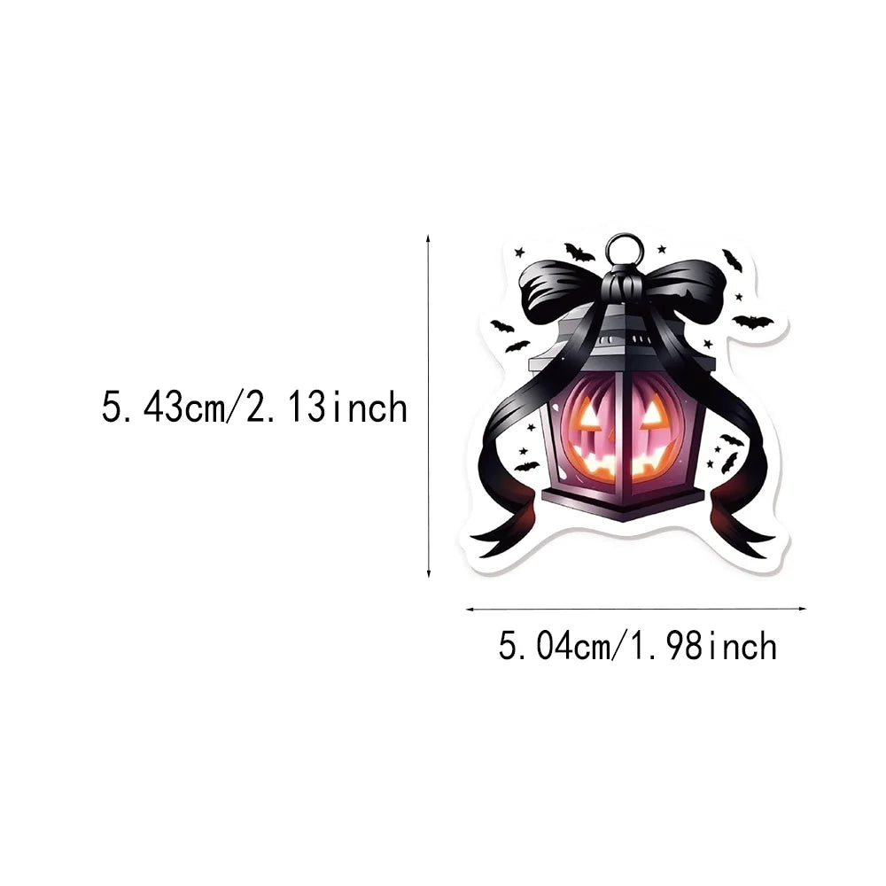 50PCS Cute Black Pink Halloween Fun Graffiti Stickers DIY Handmade Tags Book Roll Notebook Tablet Toy Stickers