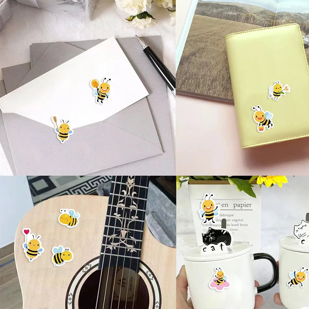 500pcs Cartoon Bee Reward Sticker Roll Labels Sticker for Wedding Gift Decor Envelope Sealing Scrapbooking