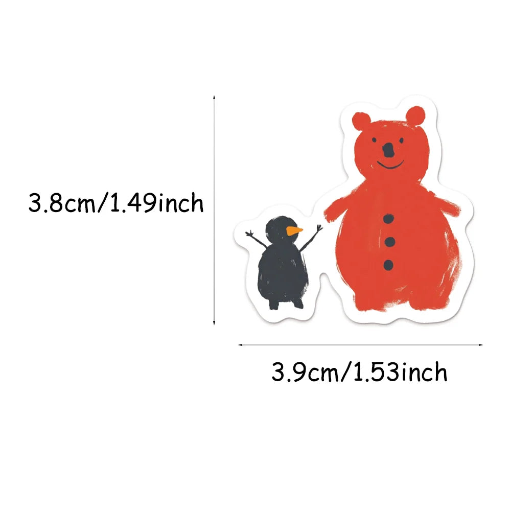 50PCS Cartoon Red Minimalist Style Decoration DIY Creative Phone Case Laptop Cup Speaker Toy Sticker