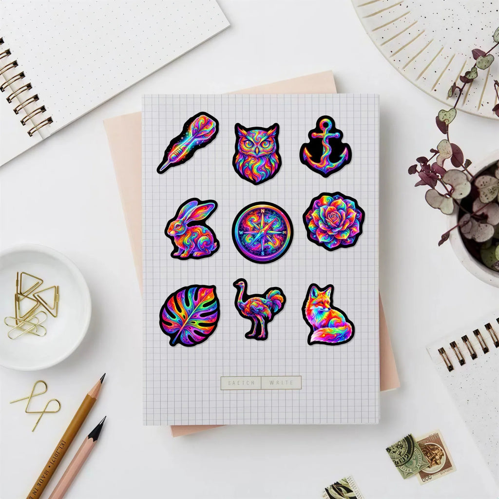 50/100 Pcs HD Rainbow Tie Dye Abstract Art Stickers Waterproof Durable for Phone Case Scrapbook Guitar Scooter Helmet Decals