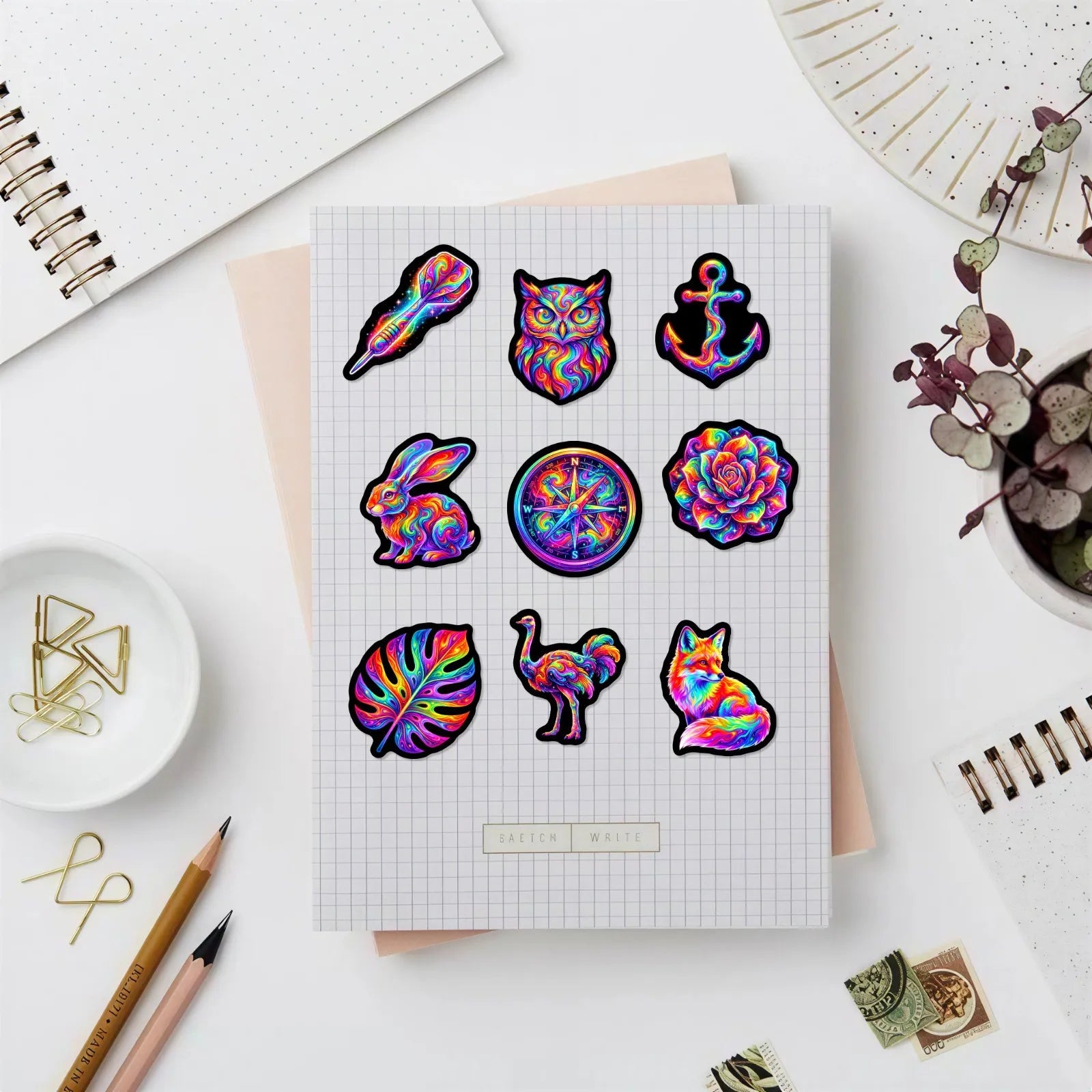 50/100 Pcs HD Rainbow Tie Dye Abstract Art Stickers Waterproof Durable for Phone Case Scrapbook Guitar Scooter Helmet Decals