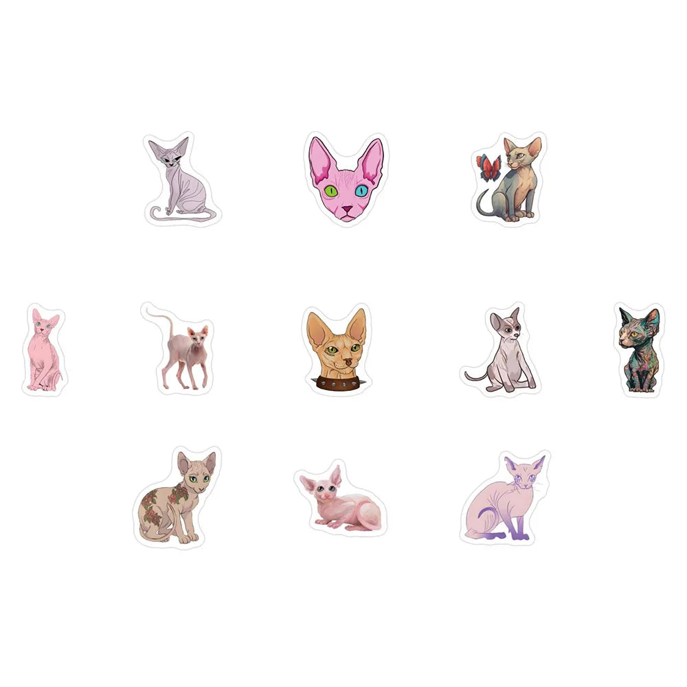 500Pcs/Roll Heterotypic Sphinx Cats Stickers 2.5cm/1.0'' 10 Designs DlY Decoration Learning Rewards Scrapbook Labels, Adorn Gift