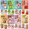 8-Pack Adorable Cartoon Capybara Make a Face Stickers for Kids Educational DIY Game Notebook Luggage Fridge