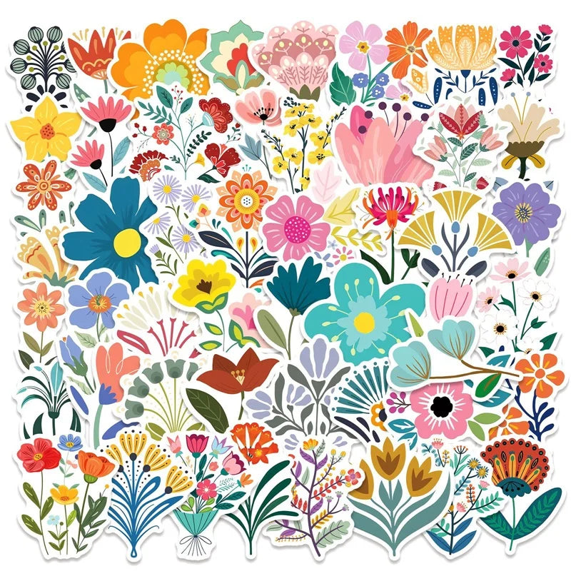 10/30/50PCS Kawaii Nordic Style PVC Sticky Sticker Aesthetic DIY Stationery Decoration Scrapbooking School Supplies for Kids