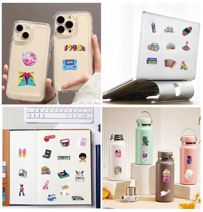 50-Pack 80s 90s Cartoon Graffiti Stickers Student Stationery Luggage Tablet Motorcycle Notebook Decorative Stickers