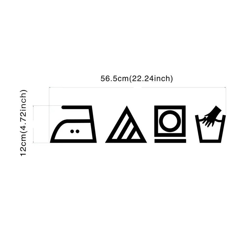 Classic Cartoon Laundry Room Wall Sticker - Self-Adhesive Vinyl Decal with Drying Clothes Design, Matte Finish, Multi-Surface In
