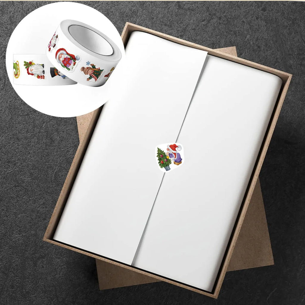 500Pcs Irregular Cartoon Christmas Gnomes Stickers 2.5cm/1'' DlY Craft Decoration Festival Scrapbooking Labels Gift Sealing
