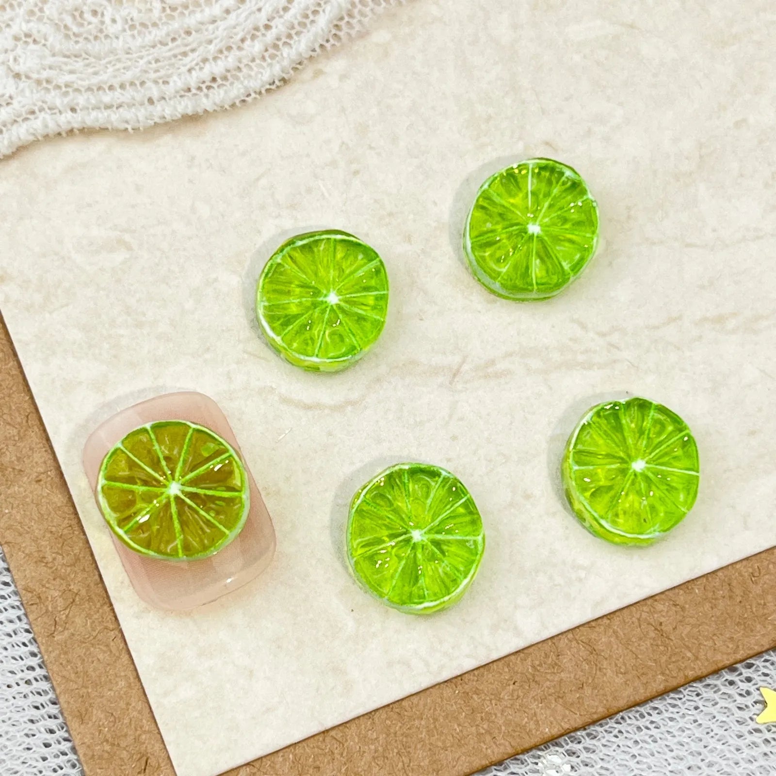 Sliced Fruits Orange Resin Nail Charms Simulated Food Toys Lemon Slices Nail Art Accessories DIY Cream Glue Manicure Decorations