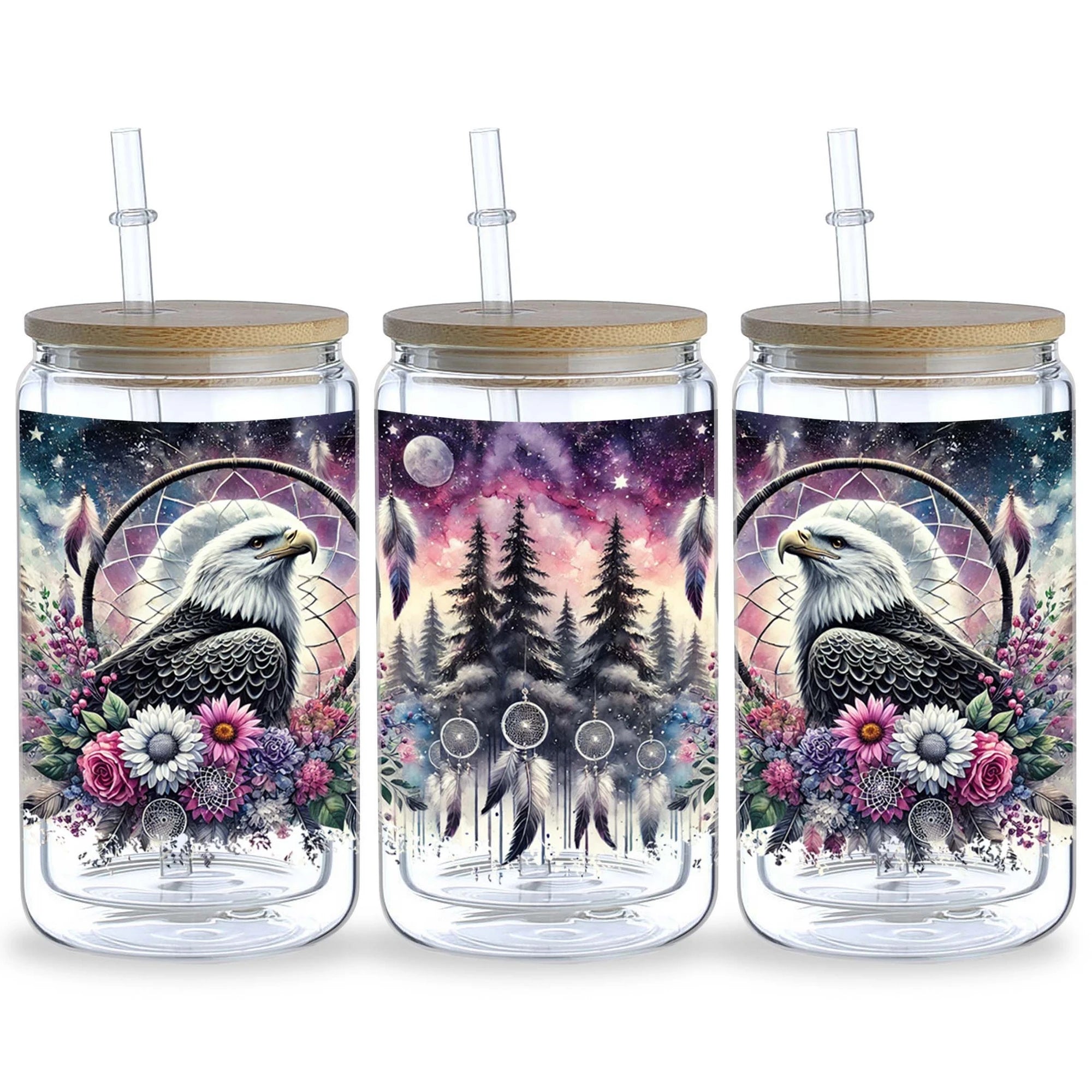 5 Sheets Animal Dream Catcher UV DTF Tumbler Wrap Transfer Stickers, DTF Transfer Stickers, Waterproof Wipe Off Transfer Sticker