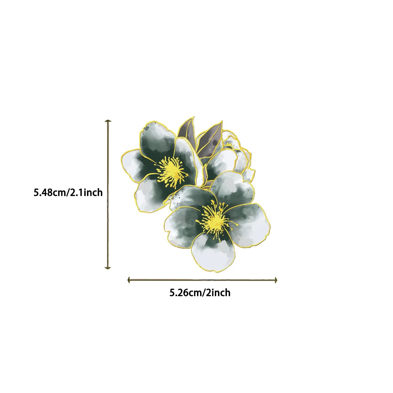 50PCS Hot Stamping Elegant Floral Stickers Transparent PET Water Bottles Luggage Decoration Stationery Notebook Stickers