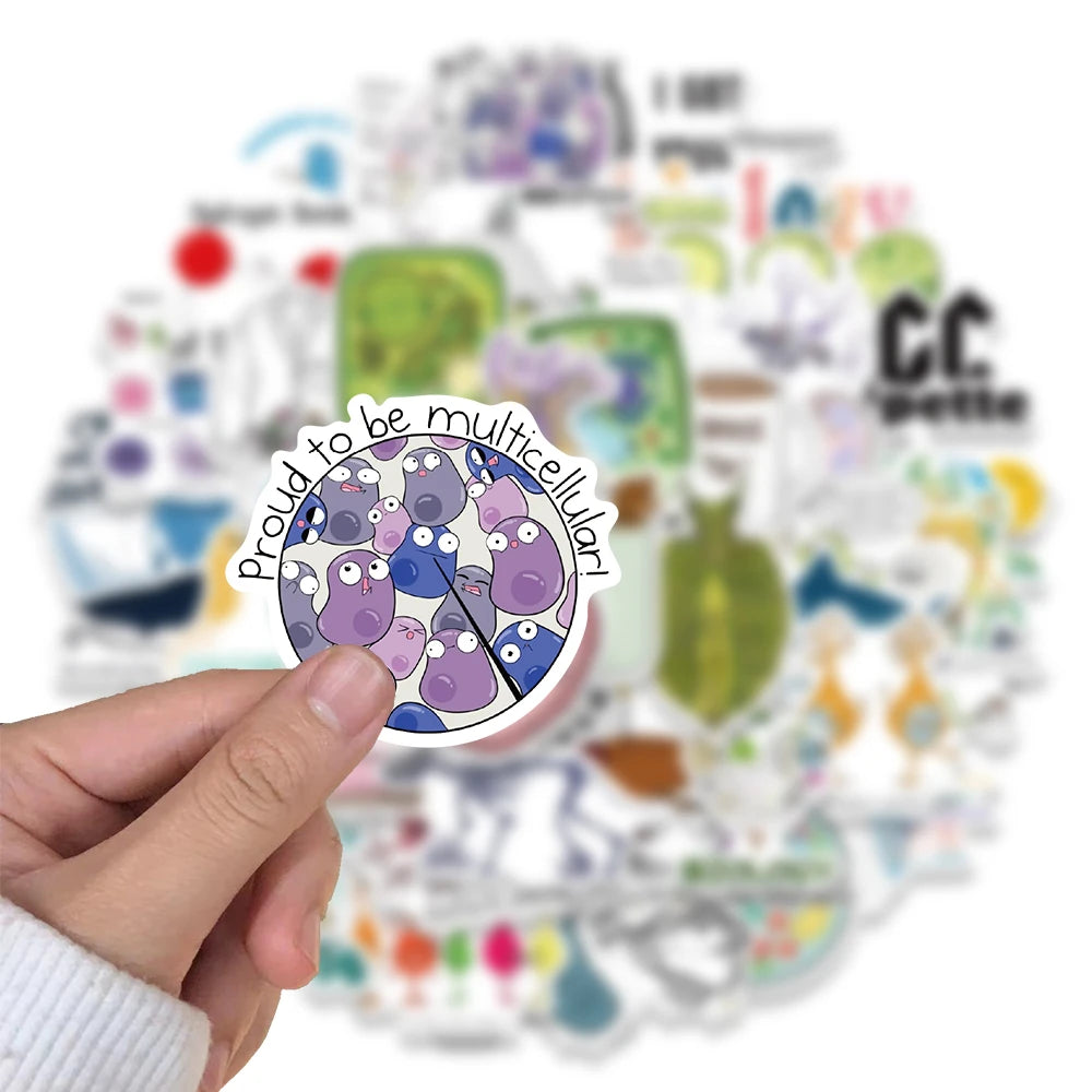 50PCS Biology Sticker Harajuku Waterproof Cartoon Laptop Y2k Fashion Luggage Art Picture Phone Cool Cafe Room Decor Stickers